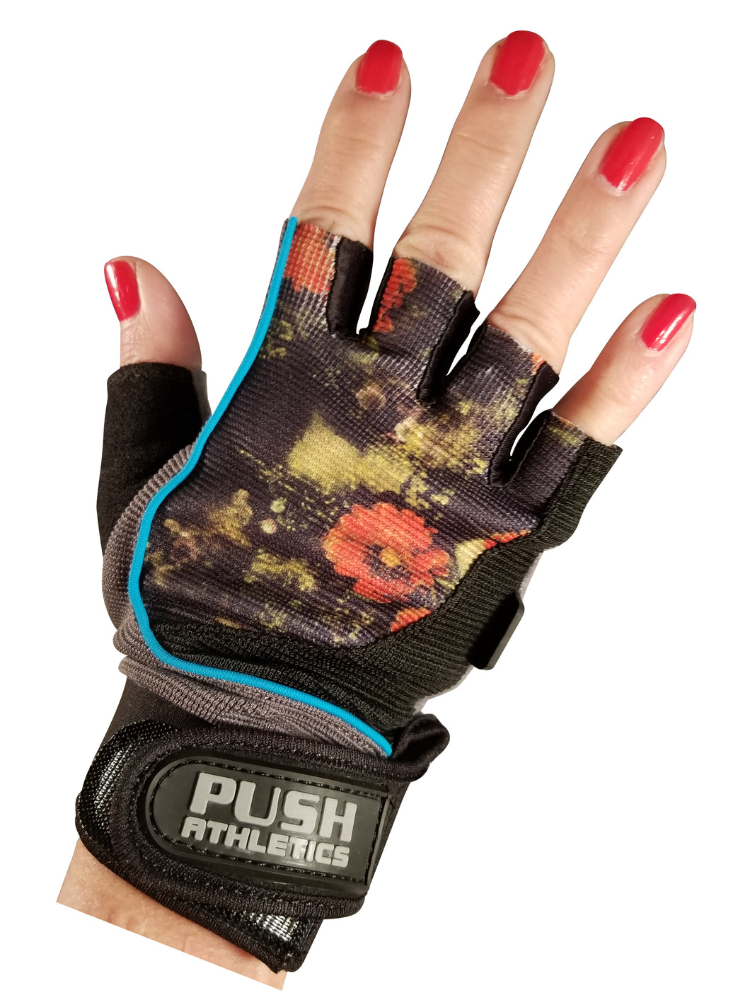 PUSH Athletic Women's Workout Gloves, Fall Flowers