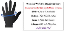 PUSH Athletic Women's Workout Gloves, Peacock